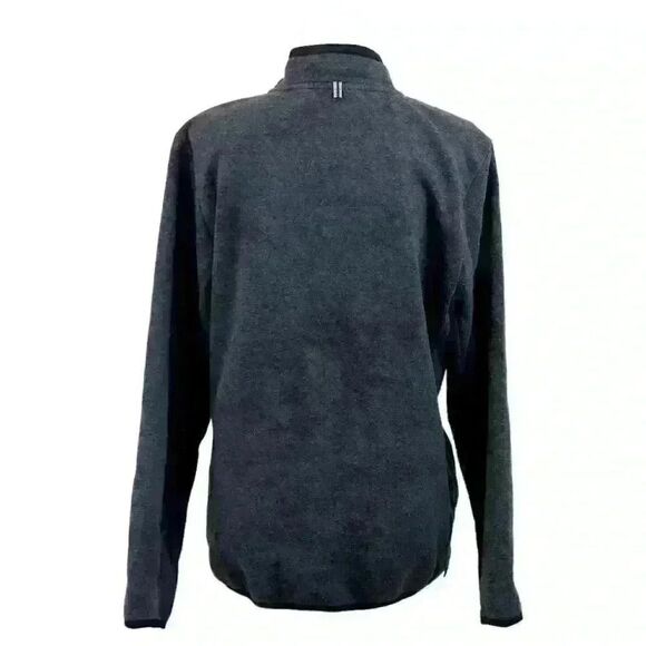 Reebok Gray Fleece Half Zip Mock Neck Sweatshirt Zip Pockets Size Large - Picture 3 of 8